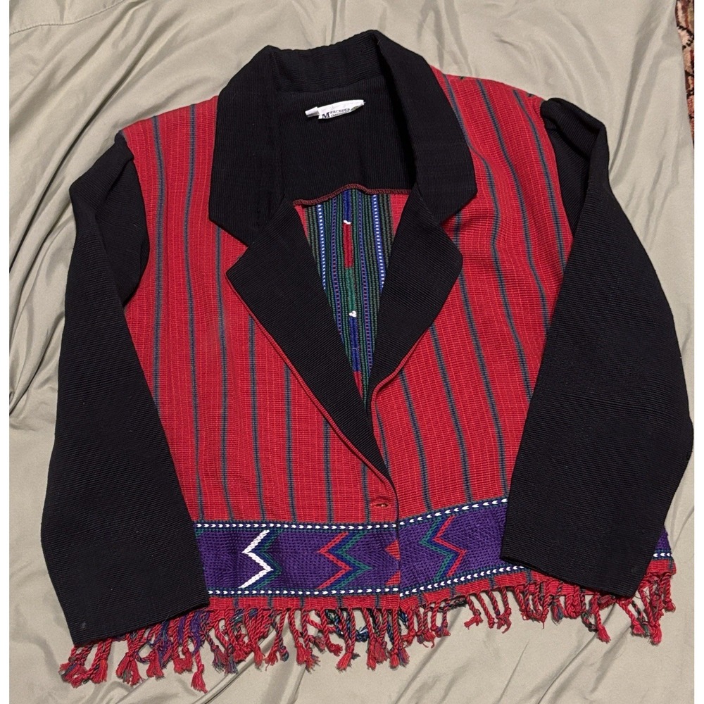 Women's L/XL 100% Cotton Colorful Jacket Made In Guatemala